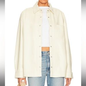 WeWoreWhat vegan leather over shirt - size small NWT